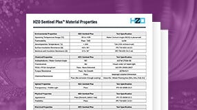 Download HZO's Sentinel Plus™ Nanocoating Material Properties Datasheet